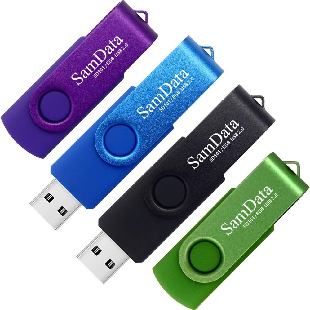 SamData 8GB USB Flash Drives | 4 Pack 8GB Thumb Drives Memory Stick, Jump Drive